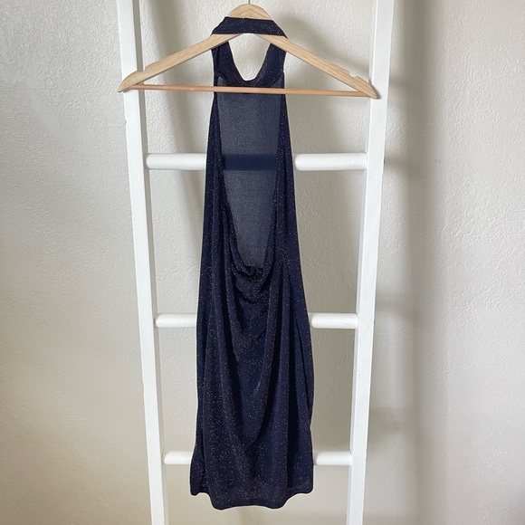 NWT Boohoo Metallic Halter Bodycon Mini Dress - Picture 5 of 11
